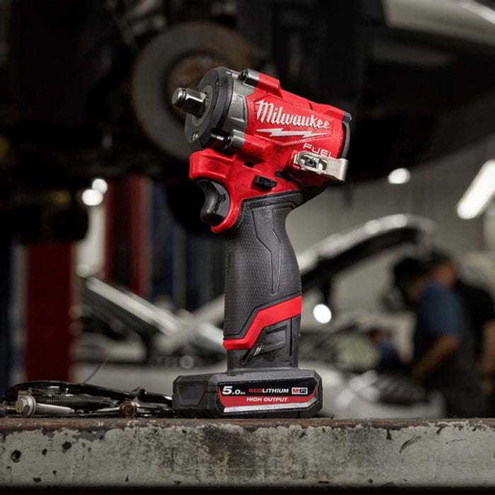 Milwaukee M12FIW2F120 12V 1/2" FUEL Cordless Stubby Impact Wrench with Friction Ring (Skin Only)