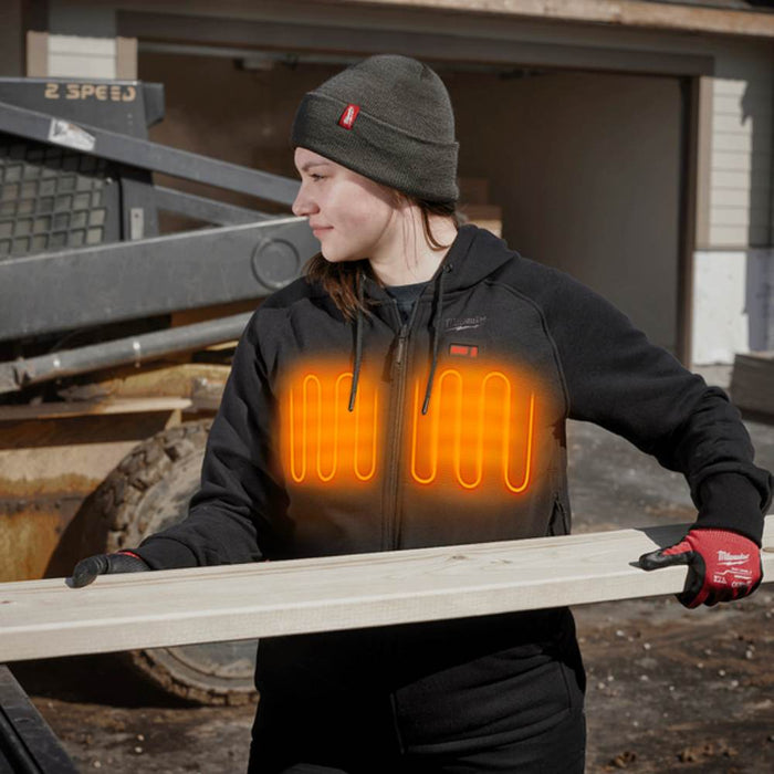 Milwaukee M12HHWBLACK10 12V Black Women Heated Hoodie (Skin Only)