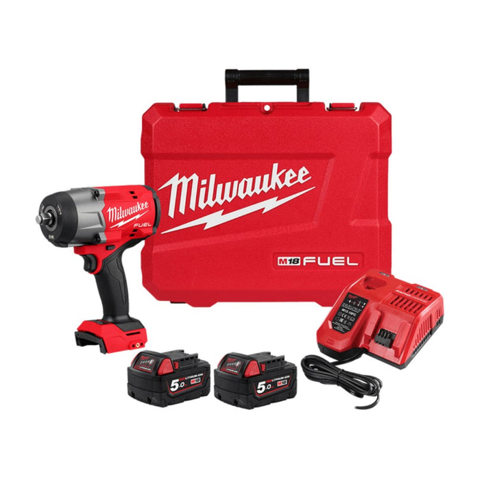 Milwaukee M18FHIW2F12502C 18V 5.0Ah 1/2" FUEL Cordless High Torque Impact Wrench with Friction Ring Combo Kit