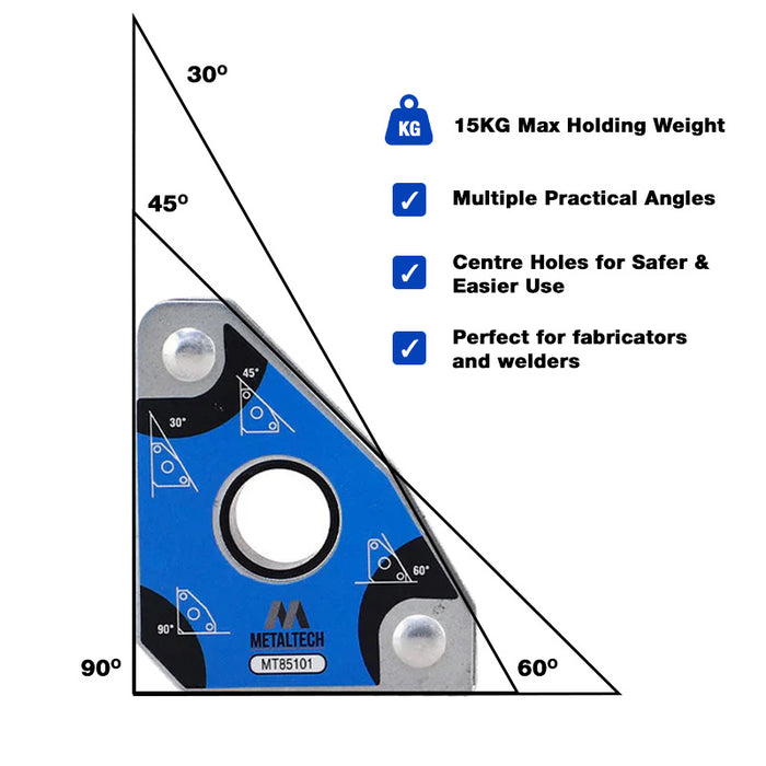 Metaltech MT85101 Multi Angle Small Magnetic Welding Clamp Twin Pack