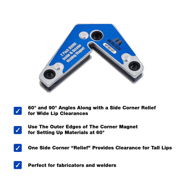 Metaltech MT85107 Twin Pack Internal External Magnetic Welding Clamp