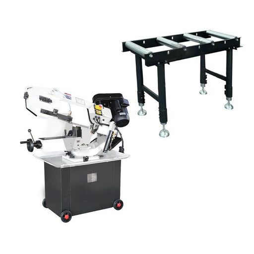 Metaltech MTBS8S Metal Cutting Band Saw + MTRST604 Roller Conveyor Table Bundle