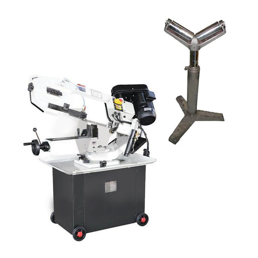 Metaltech MTBS8S Metal Cutting Band Saw + MTRSV52 Roller Stand Bundle