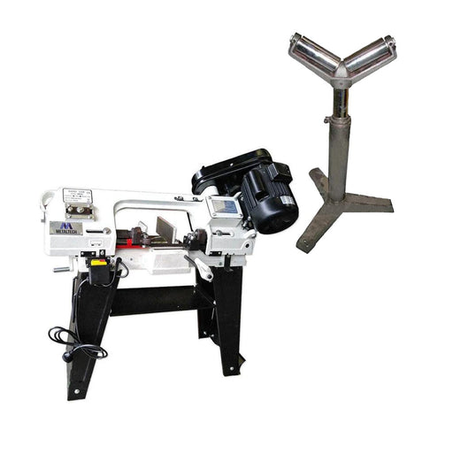 Metaltech MTMCB115 Metal Cutting Band Saw + MTRSV52 V Roller Stand Bundle