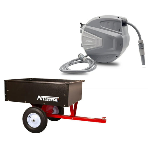 Pittsburgh 16226 Dump Cart and P10335 30M Auto Hose Reel Bundle