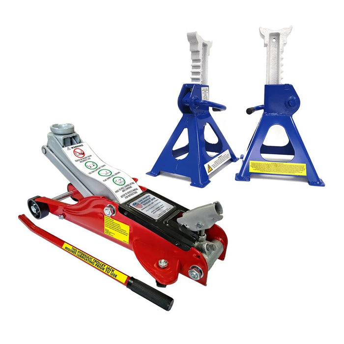 Pittsburgh T825010A 1.7T Low Profile Jack + AuzGrip A19036 2T Stand Set Bundle