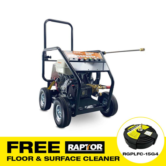 Raptor RGPWHONDA4000 4000PSI 13HP 17LPM Honda GX390 Commercial Petrol Pressure Cleaner With Gearbox Reduction Pump