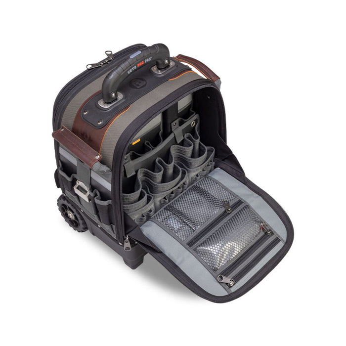 Veto Pro Pac VETOTECHLCWHEELER 480mm x 430mm x 320mm 64 Pocket TECH-LC Tech Tool Bag With Wheels & Retractable Handle