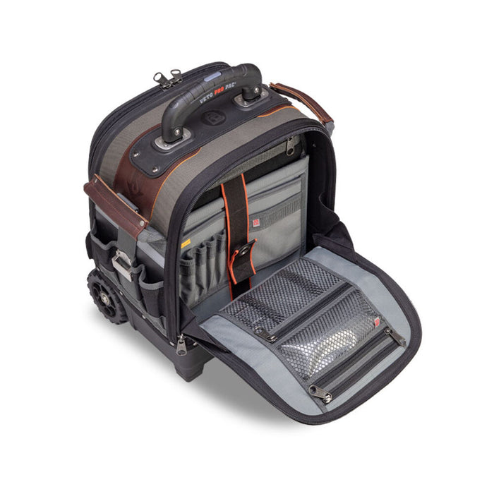 Veto Pro Pac VETOTECHLCWHEELER 480mm x 430mm x 320mm 64 Pocket TECH-LC Tech Tool Bag With Wheels & Retractable Handle