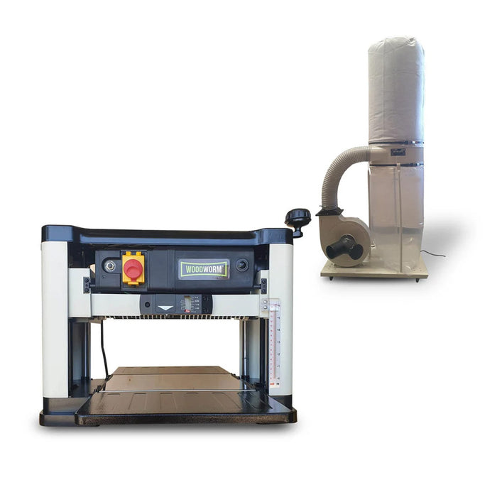 Woodworm WWTH330 Thicknesser Planer + Grip GDC3 Dust Collector Bundle