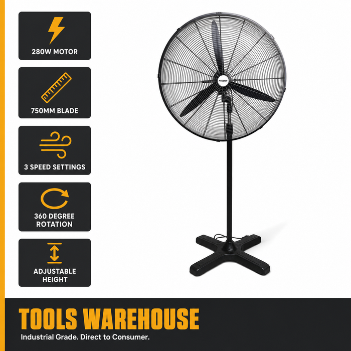 Pittsburgh PFS-75 750mm Pedestal Fan — Key Features