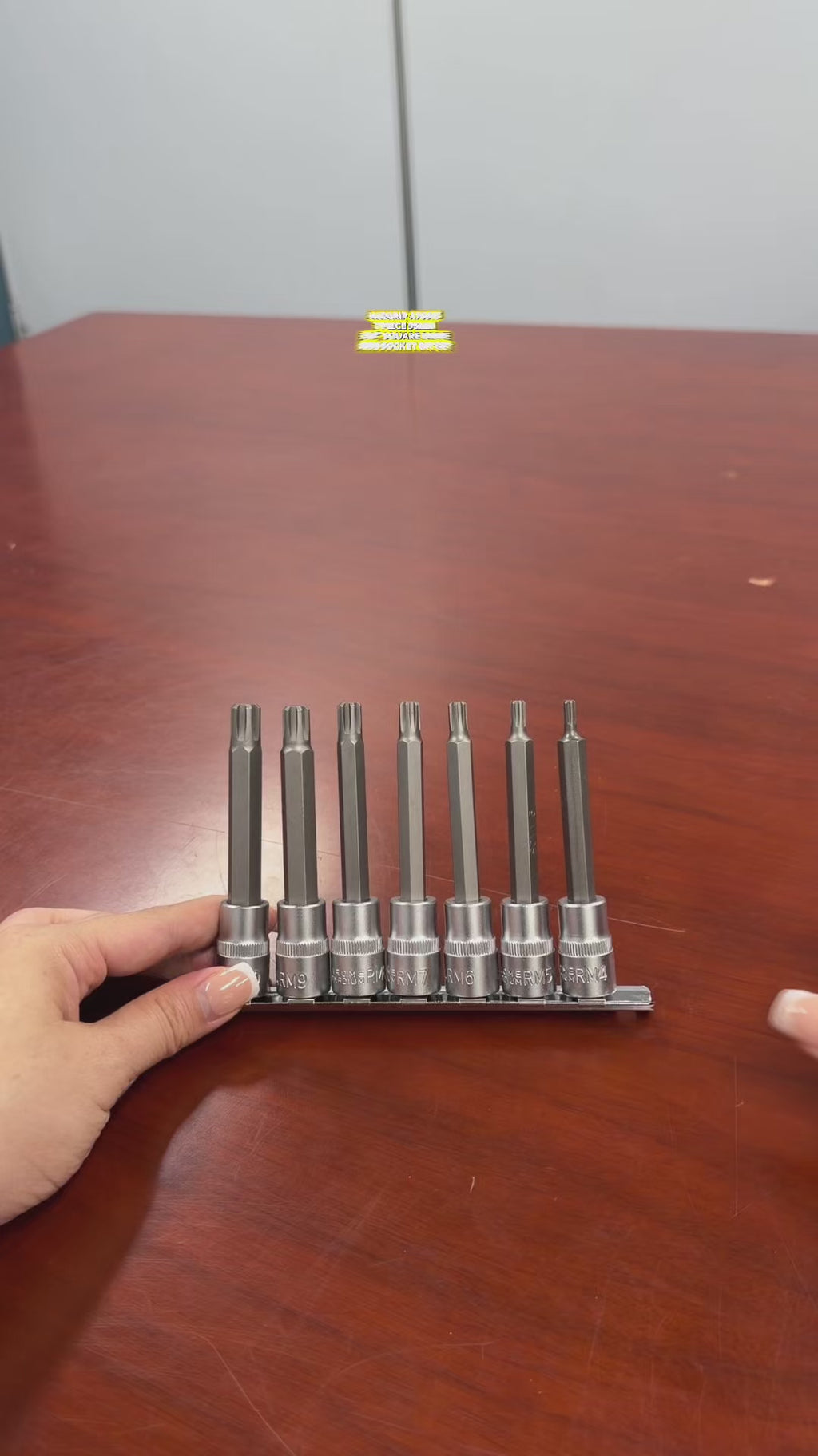 AuzGrip A70915 7 Piece 95mm 3/8" Square Drive Ribe Socket Bit Set