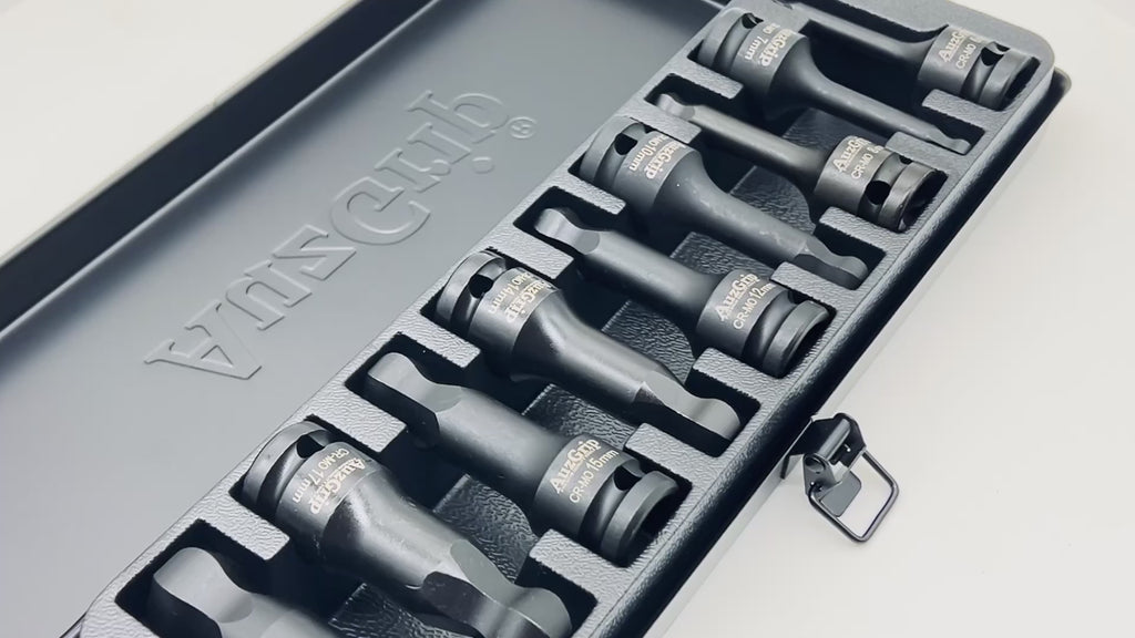 AuzGrip A84605 9 Piece Metric 1/2'' Square Drive Ball End Hex Bit Impact Socket Set Video