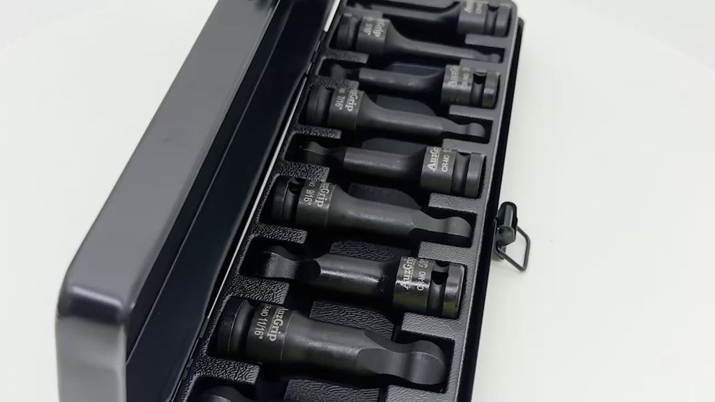 AuzGrip A84606 9 Piece SAE 1/2" Square Drive Ball End Hex Bit Impact Socket Set