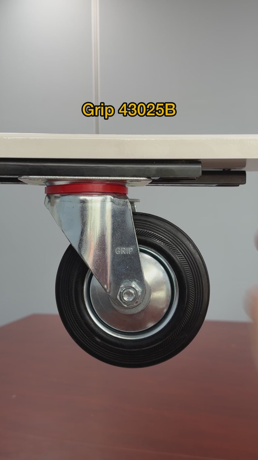 Grip 43025B 125mm 100kg Rubber Moulded Steel Core Swivel Castor