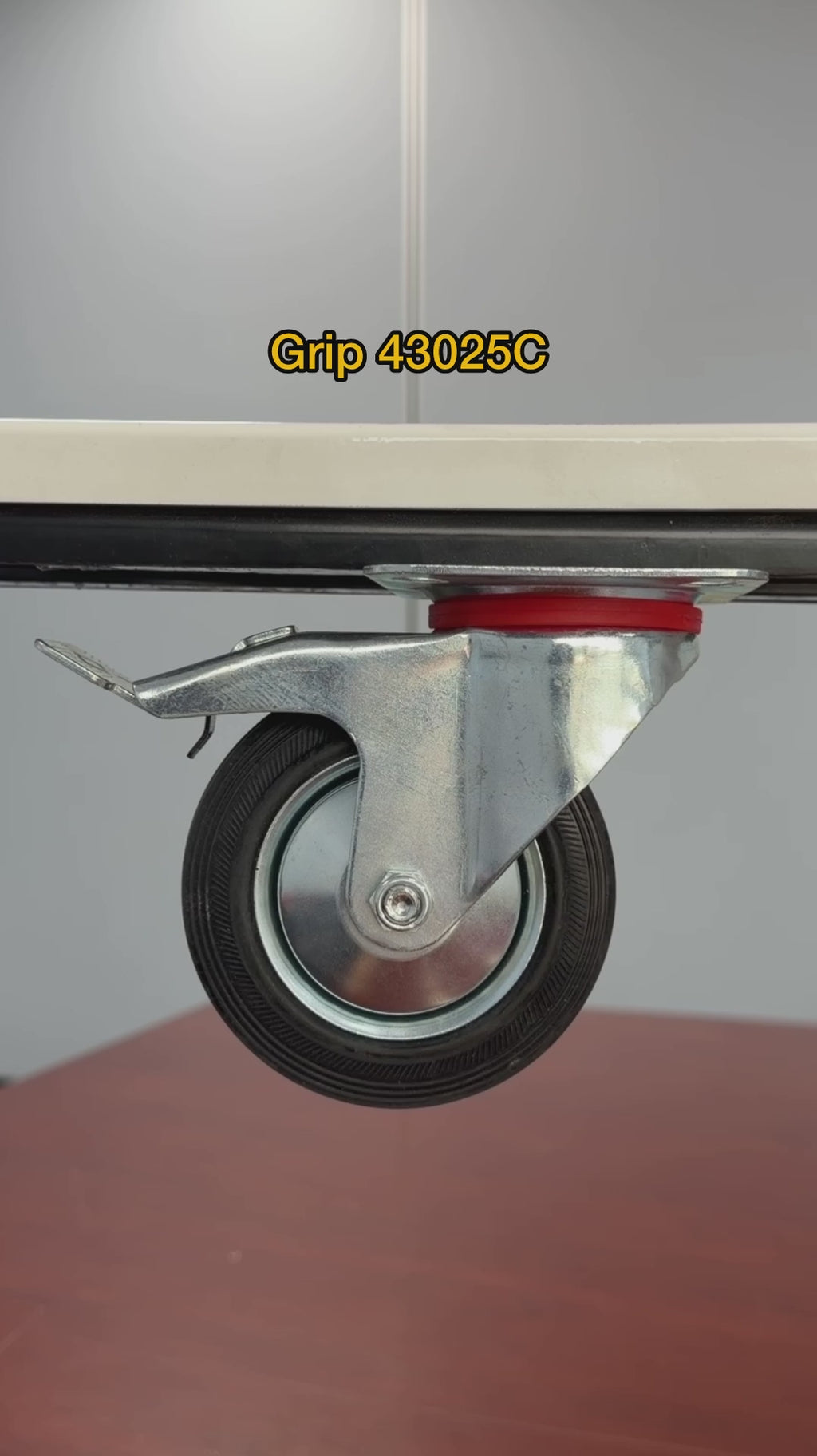 Grip 43025C 125mm 100kg Rubber Moulded Steel Core Swivel Castor with Brake