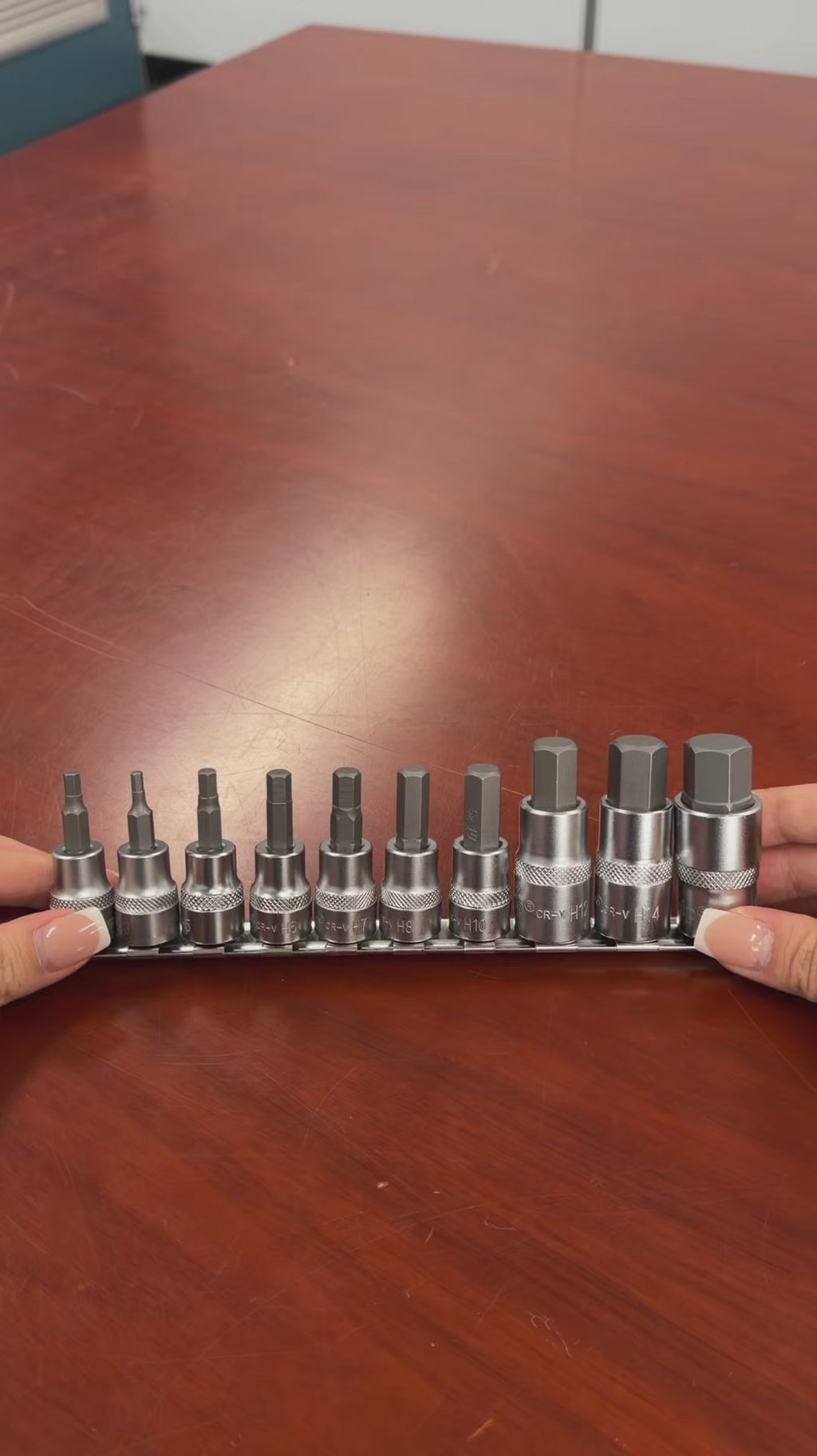 AuzGrip A71070 10 Piece Metric 3/8" & 1/2" Square Drive Hex Bit Socket Set