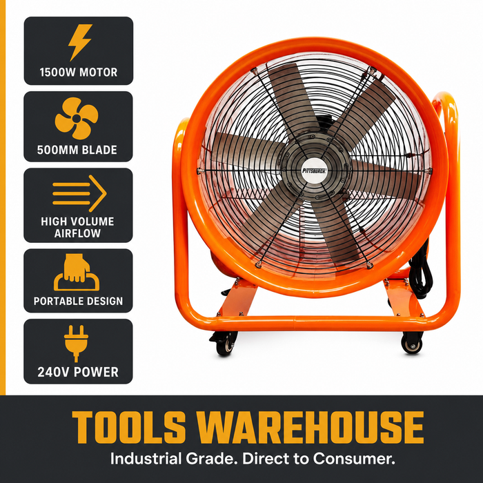 Pittsburgh PVF500 500mm Blower Fan — Key Features