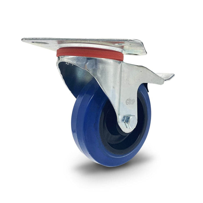 Grip Grip 43003 100mm 100kg Blue Elastic Rubber Nylon Core Swivel Castor with Brake