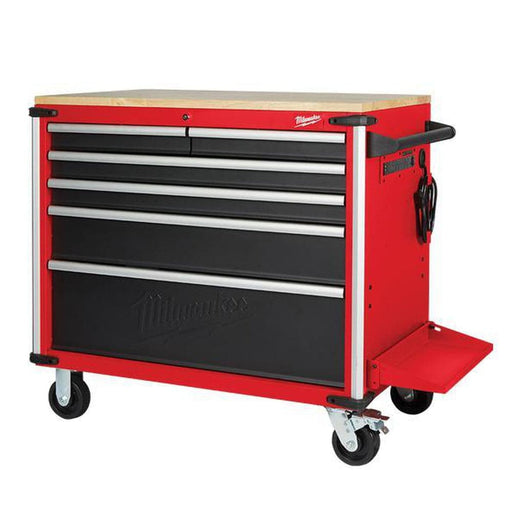 Milwaukee-48228537-1016mm-40-6-Drawer-Wood-Top-Work-Bench-Roller-Cabinet