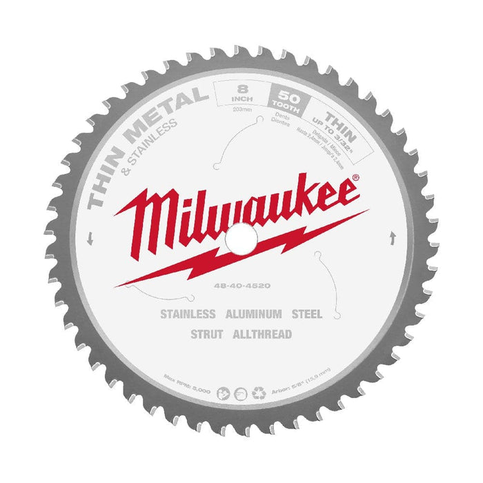 Milwaukee 48404520 203mm (8") 50T Thin Metal Circular Saw Blade