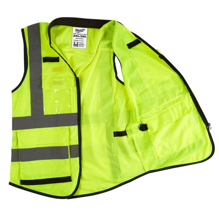 Milwaukee 48735043 2XL/3XL Yellow Premium High Visibility Safety Vest