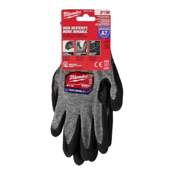 Milwaukee 48737011 Medium Cut F (7) High-Dexterity Nitrile Dipped Gloves