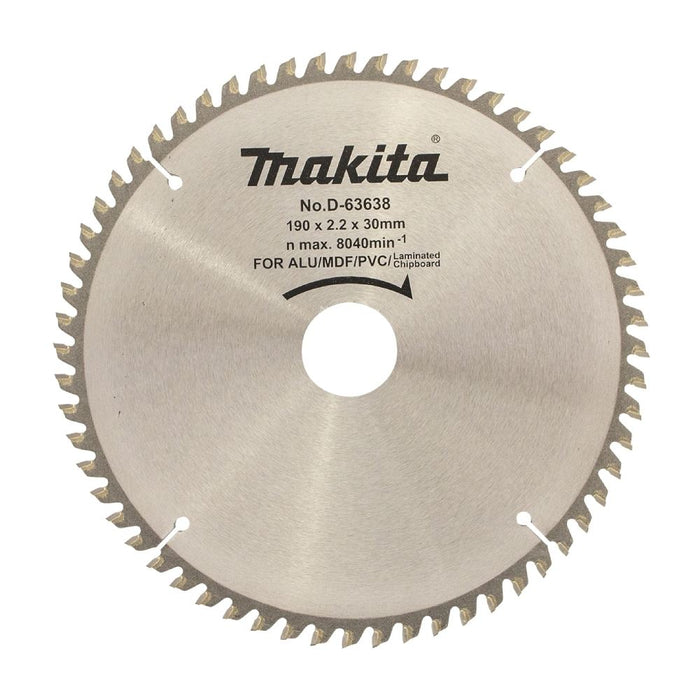 Makita D-63638 190mm x 30 60T Multi Cut TCT Saw Blade