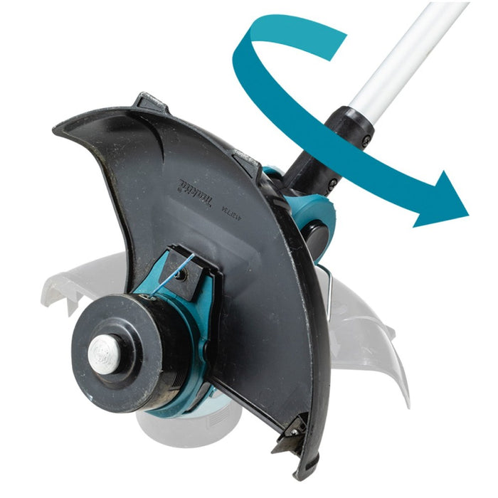Details of the head of a Makita DUR193Z line trimmer 