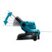 Details of the head of a Makita DUR193Z line trimmer showing up and down movement