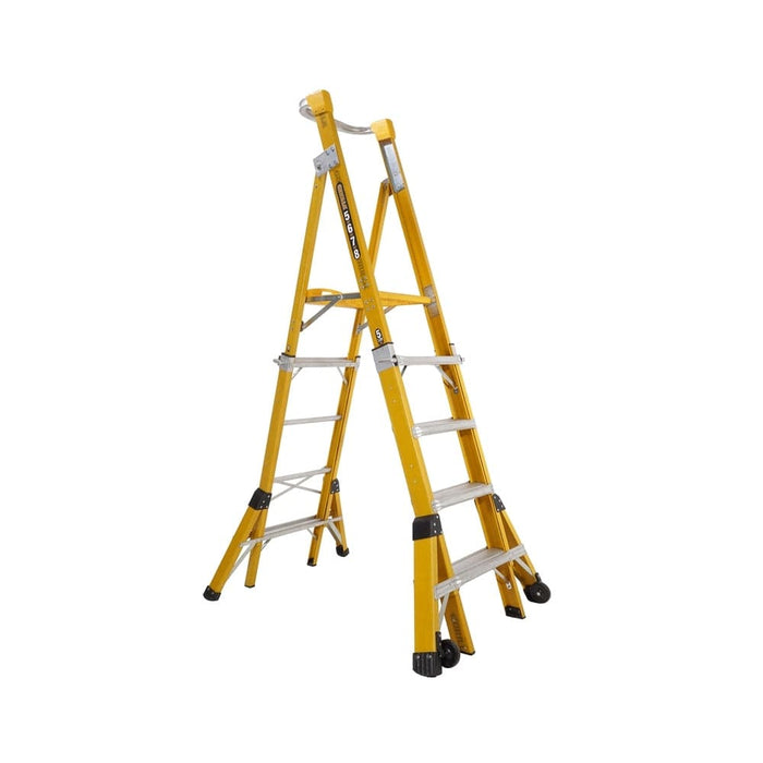Gorilla FPL0508-I 1.5-2.4m 150kg Industrial Fibreglass Height Adjustable Platform Ladder