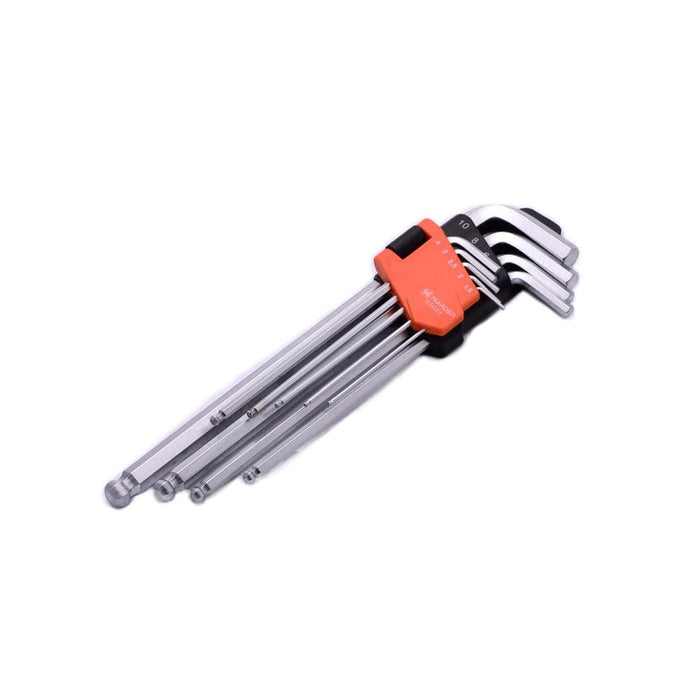 Harden 540609 9 Piece Metric Long Ball-End Hex Key Wrench Set Front
