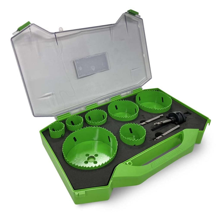 Insize INBMHS10C 10 Piece Bi-Metal Cobalt Multi Purpose Carpenters Hole Saw Set Side