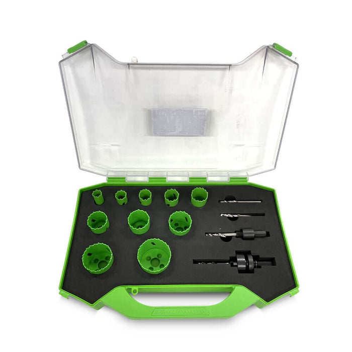 Insize INBMHS14GP 14 Piece Bi Metal Cobalt General Purpose Holesaw Set Front