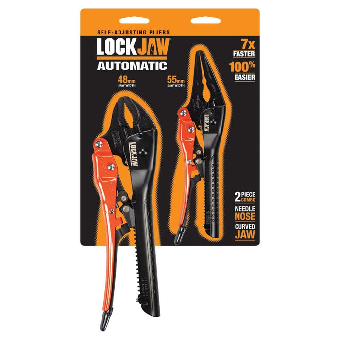 Lock Jaw L2920002 2 Piece Curved Jaw & Needle Nose Self Adjusting Pliers