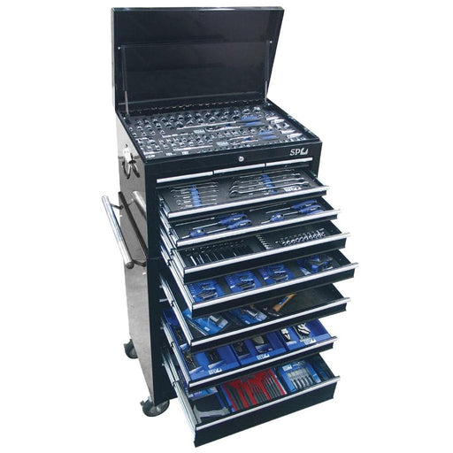 SP-Tools-SP50107-234-Piece-Metric-15-Drawer-Black-CUSTOM-Series-Roller-Cabinet-Tool-Chest-Kit
