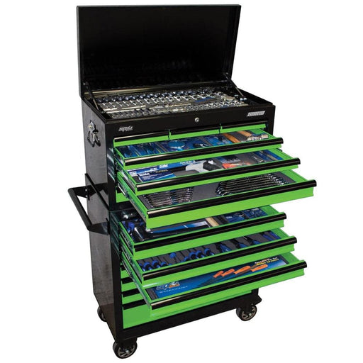 SP-Tools-SP50177-407-Piece-Metric-SAE-14-Drawer-Black-Green-SUMO-Roller-Cabinet-Tool-Chest-Kit