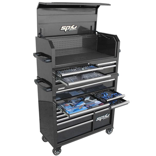 SP-Tools-SP50551-276-Piece-Metric-SAE-18-Drawer-Chrome-Black-SUMO-Roller-Cabinet-Tool-Chest-Kit