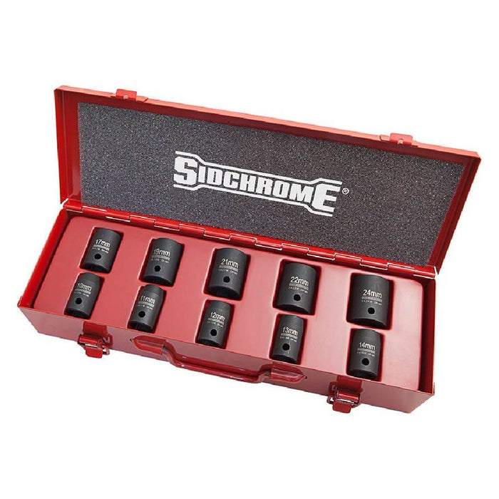 Sidchrome XS410MT 10 Piece Metric 1/2 Drive Impact Socket Set