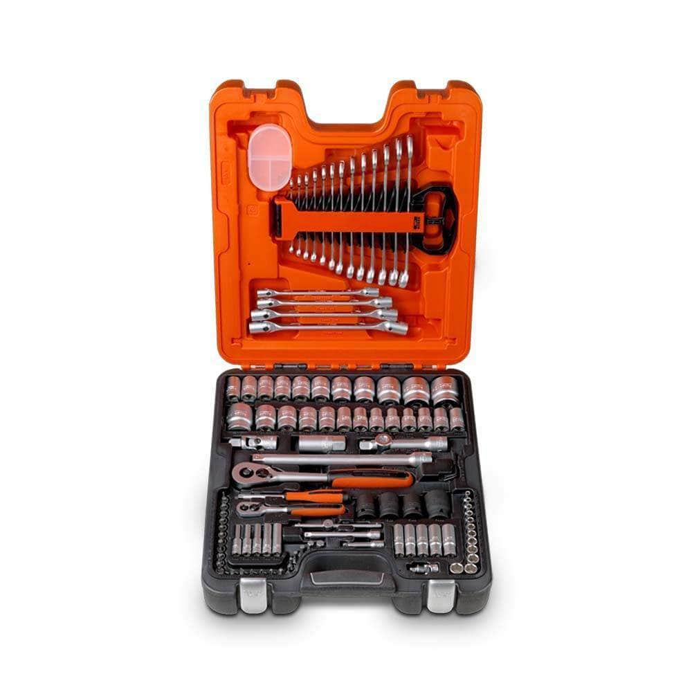 Bahco S106 106 Piece Metric And Sae 14 And 12 Square Drive Socket And Spanner Set Tools Warehouse 