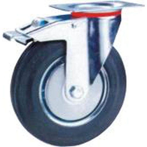 Grip Grip 43025C 125mm 100kg Rubber Moulded Steel Core Swivel Castor with Brake