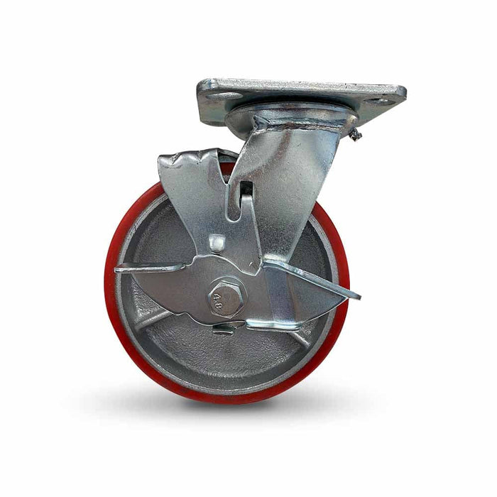 Grip 43039A 152mm 360kg Poly Moulded Cast Iron Swivel Castor with Brake