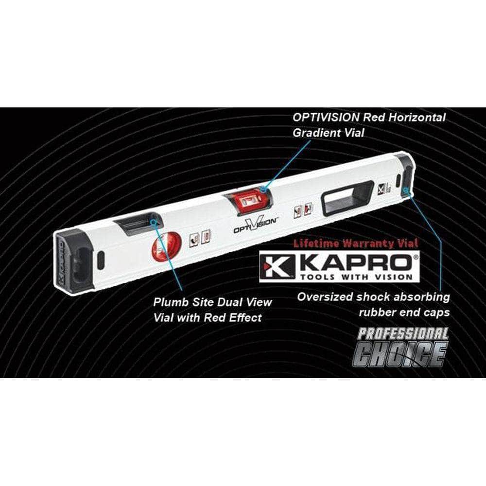 Kapro Kapro 905-41P120 1200mm (120cm) 3 Vial OPTIVISION Red Condor Professional Box Level