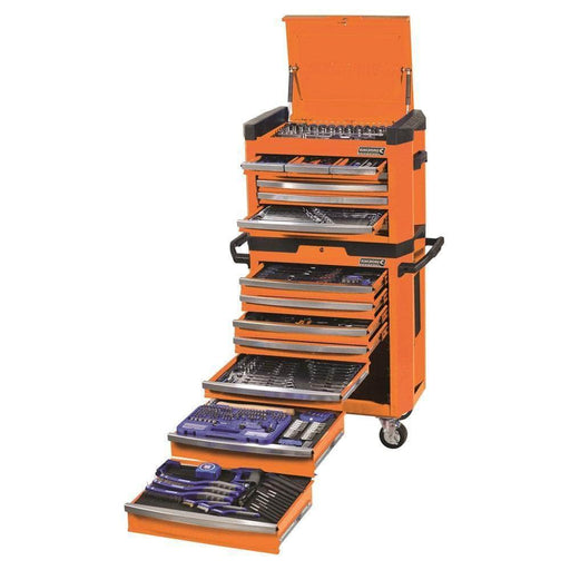 Kincrome Kincrome K1500O 472 Piece Metric & SAE 15 Drawer Orange Contour Workshop Tool Chest & Roller Cabinet