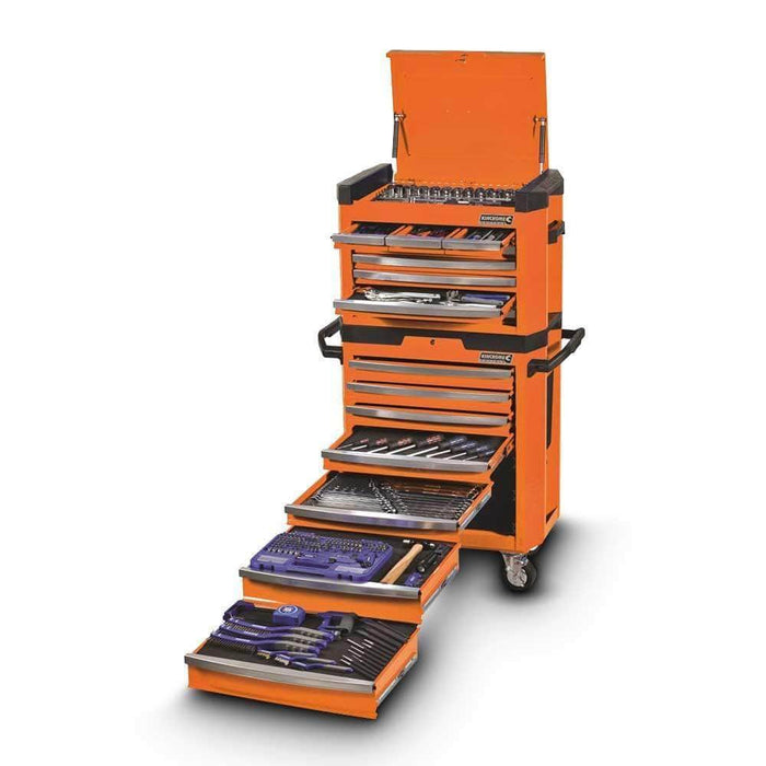 Kincrome Kincrome K1501O 329 Piece Metric & SAE 15 Drawer Orange Contour Workshop Tool Chest & Roller Cabinet