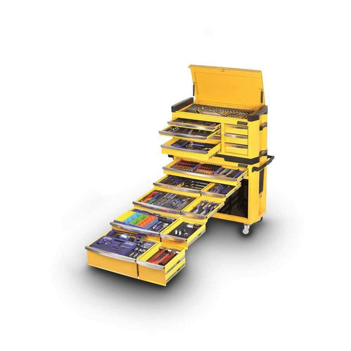 Kincrome Kincrome K1505Y 594 Piece Metric & SAE 17 Drawer Yellow Wasp Contour Workshop Tool Chest & Roller Cabinet