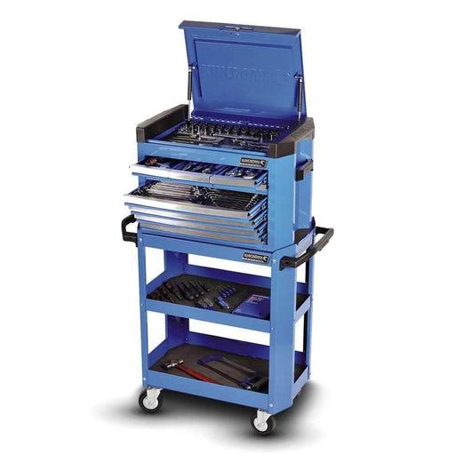 Kincrome Kincrome K1508 208 Piece Metric & SAE 8 Drawer Blue Electric Contour Tool Chest & Tool Trolley Kit