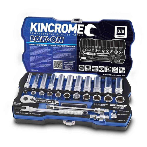 Kincrome Kincrome K27011 28 Piece Metric 3/8" Square Drive Lok-On Socket Set