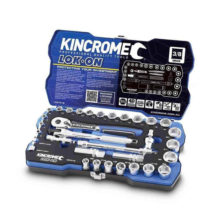 Kincrome Kincrome K27012 33 Piece Metric & SAE 3/8" Square Drive Lok-On Socket Set