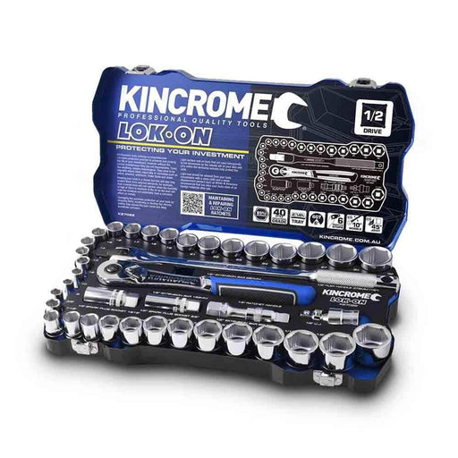 Kincrome Kincrome K27022 41 Piece Metric & SAE 1/2" Square Drive Lok-On Socket Set